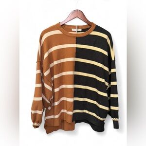 Cherry Cloth striped colorblock sweater —size S/M, Excellent